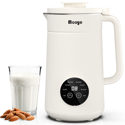 Mooye 35oz Automatic Nut Milk Maker with Nut Milk Bag - Homemade Almond, 10 Blades, Oat, Soy Milk Machine - Auto-operation, 12 Hours Timer, Easy Cleaning - Dairy-Free Beverages EasyOptionXY LLC