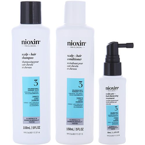 NIOXIN by Nioxin SET-3 PIECE FULL KIT SYSTEM 3 WITH CLEANSER SHAMPOO 5 OZ & SCALP THERAPY CONDITIONER 5 OZ & SCALP TREATMENT 1.7 OZ EasyOptionXY LLC
