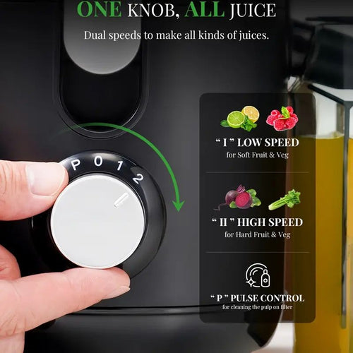 GDOR Centrifugal Juicer with 2.5" Feed Chute, 2 Speed Settings, 15 oz, 350 Watts, B PA F ree EasyOptionXY LLC