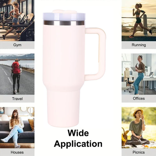 40oz V2 large capacity tumbler,  With Handle And Straw Lid, Insulated Reusable Stainless Steel Water Bottles Travel Mug Coffee Cup car cup water cup For Men Women Outdoor Camping Driving, gift EasyOptionXY LLC