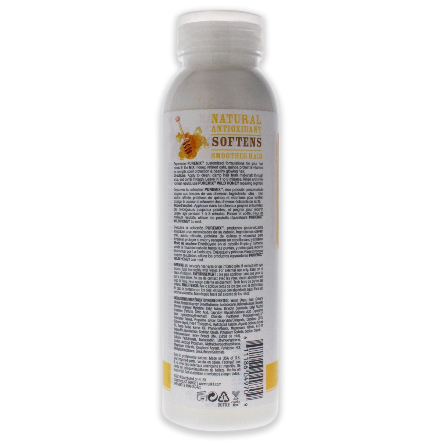 Puremix Wild Honey Repairing Conditioner - Dry Hair by Rusk for Unisex - 12 oz Conditioner EasyOptionXY LLC