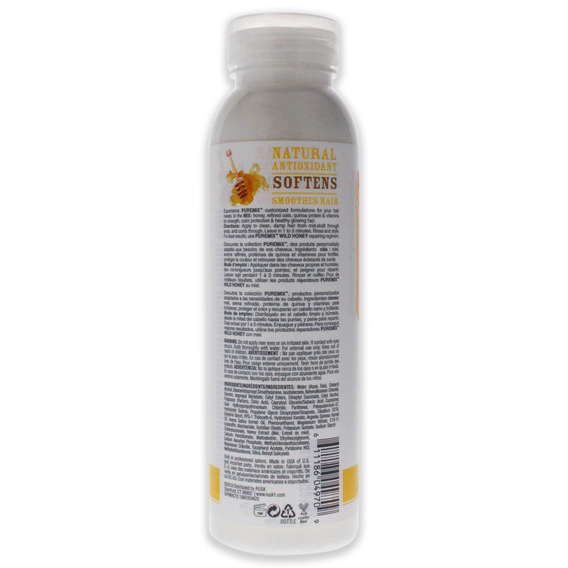 Puremix Wild Honey Repairing Conditioner - Dry Hair by Rusk for Unisex - 12 oz Conditioner EasyOptionXY LLC