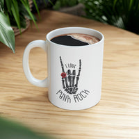 I Love Punk Rock Skeleton Hand Mug EasyOptionXY LLC