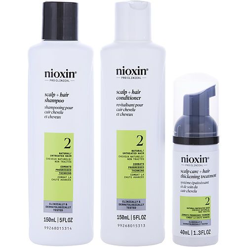 NIOXIN by Nioxin SET-3 PIECE FULL KIT SYSTEM 2 WITH CLEANSER SHAMPOO 5 OZ & SCALP THERAPY CONDITIONER 5 OZ & SCALP TREATMENT 1.3 OZ EasyOptionXY LLC