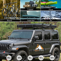 Roll over image to zoom in Adventurer Plus Rooftop Tent Hardshell with Side Awning, Air Conditioner Outlet with Bracket, &Replaceable Rain Flies, Truck Bed Tent for Camping, Pop Up Overland Roof Tents EasyOptionXY LLC