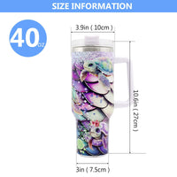 1pc 40oz Water Bottles,5D Little Turtle Series Tumbler,Large Capacity Stainless Steel Tumbler Insulation Cup With Lid And Straw For Women,Camping,Driving,skiing,Thermocoolers.Best Gift EasyOptionXY LLC