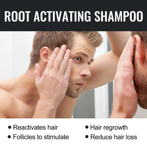 Root Activator Shampoo, Natural Hair Regrowth Shampoos, Unisex Hair Thickening Shampoo, Gently Shampoo For Men & Women, Nourishing Long Lasting Hair Care For Darker & Thicker Hair EasyOptionXY LLC