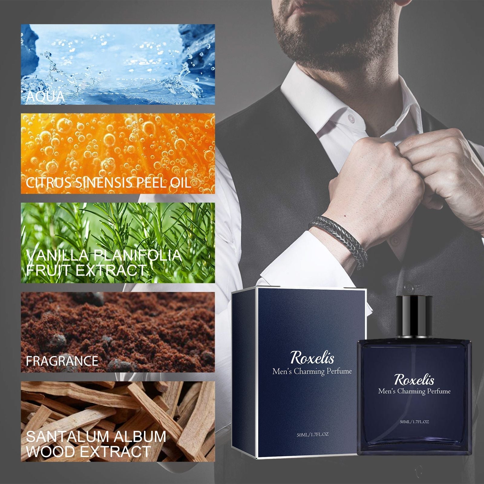 Roxelis Men's Charm Perfume Fragrance Fragrance Natural fresh charm release lasting fragrance couples dating atmosphere perfume EasyOptionXY LLC