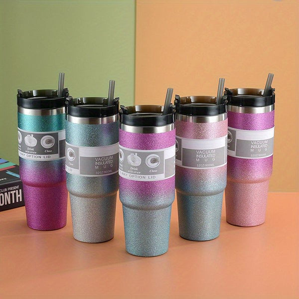 Random Color Delivery Diamond Paint Ice Cup Stainless Steel Cup Car Travel Insulation Cold Coffee Cup Water Bottle EasyOptionXY LLC