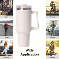 40oz large capacity tumbler, With Handle And Straw Lid, Insulated Reusable Stainless Steel Water Bottles Travel Mug Coffee Cup car cup water cup For Men Women Outdoor Camping Driving,  gift EasyOptionXY LLC