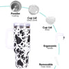 40oz 5D cowprint Insulated Tumbler With Handle And Straw Lid Portable Large Capacity water bottle, Heat preservation,304 Stainless Steel Cup For Outdoor Sports, Travel & Camping Birthday Gift EasyOptionXY LLC