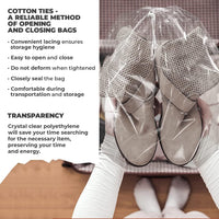 Clear Drawstring Bag, 12 x 18 Inches. Pack of 100 Clear Plastic Drawstring Bags. 2 Mil Drawstring Clear Plastic Bags. Waterproof Clear Plastic Bags Drawstring for Cosmetics, Toiletries EasyOptionXY LLC