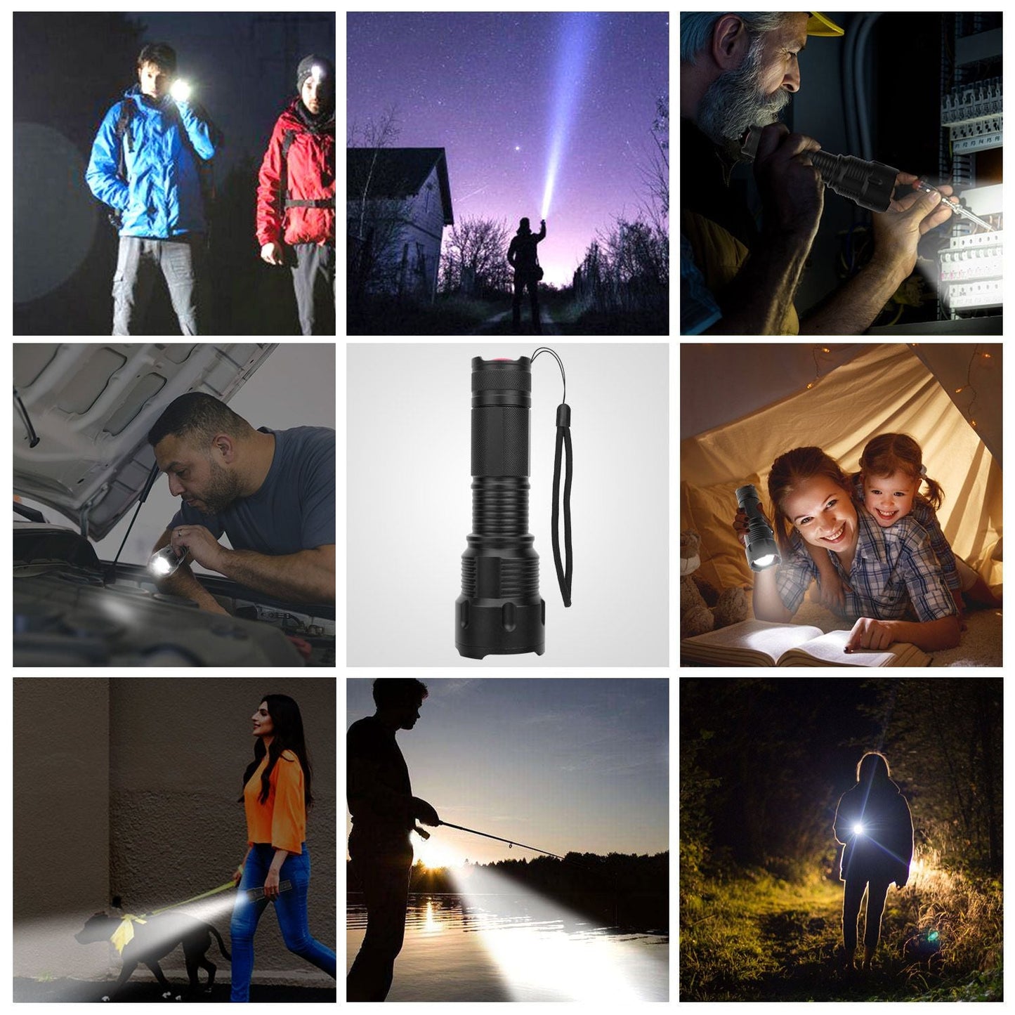LED Rechargeable Flashlight Zoomable Aluminum Alloy Flashlight Torch EasyOptionXY LLC