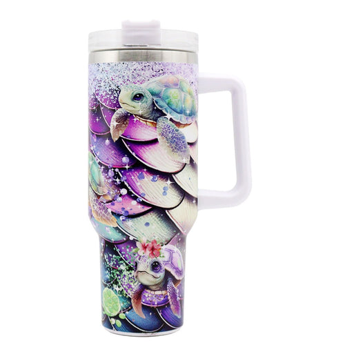 1pc 40oz Water Bottles,5D Little Turtle Series Tumbler,Large Capacity Stainless Steel Tumbler Insulation Cup With Lid And Straw For Women,Camping,Driving,skiing,Thermocoolers.Best Gift EasyOptionXY LLC