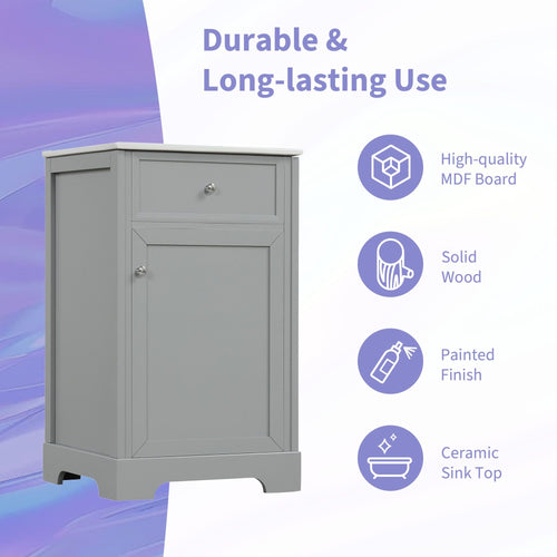 20\" Bathroom Vanity with Sink, Bathroom Cabinet with Soft Closing Door, Storage Rack and Adjustable Shelves EasyOptionXY LLC