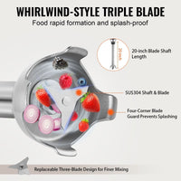 VEVOR Commercial Immersion Blender 350W Heavy Duty Hand Mixer for Soup Sauces EasyOptionXY LLC