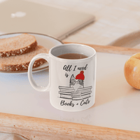 Book Lovers Mug, All I Need is Books & Cats Mug EasyOptionXY LLC