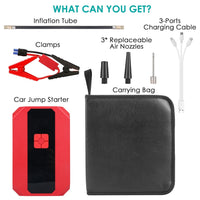 Portable Car Jump Starter Air Compressor 1500A 400PSI Car Battery Charger Jump Starter Power Bank LED Flashlight Digital Tire Inflator for 4.0L Gasoline Or 2.0L Diesel Engine EasyOptionXY LLC