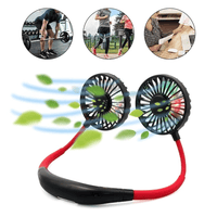 Mini Portable Hanging Neckband Fan USB Rechargeable Double Fans Air Cooler Conditioner Colorful Aroma Electric Desk Fan For Room XH EasyOptionXY LLC