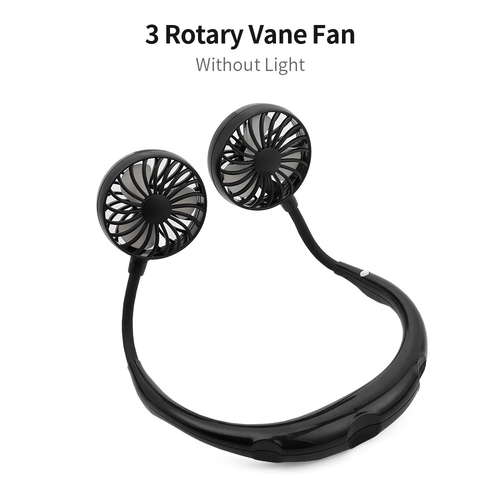 Mini Portable Hanging Neckband Fan USB Rechargeable Double Fans Air Cooler Conditioner Colorful Aroma Electric Desk Fan For Room XH EasyOptionXY LLC