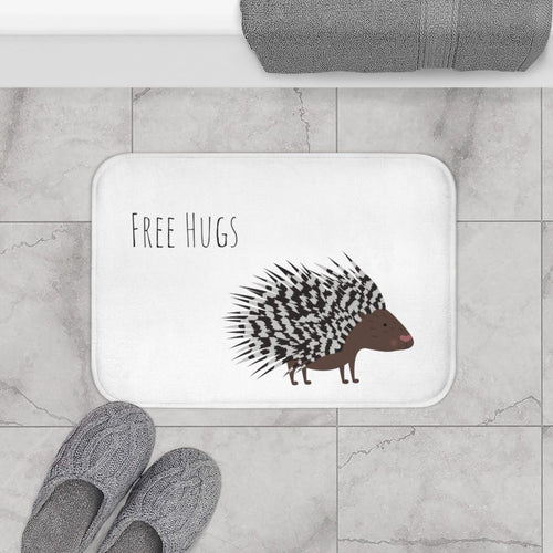 Porcupine Offering Hugs Funny Bath Mat EasyOptionXY LLC
