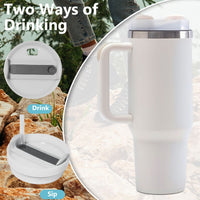 40oz V2 large capacity tumbler,  With Handle And Straw Lid, Insulated Reusable Stainless Steel Water Bottles Travel Mug Coffee Cup car cup water cup For Men Women Outdoor Camping Driving, gift EasyOptionXY LLC