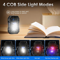 Mini Pocket Keychain Flashlight EDC Flashlight LED COB Portable Clip on Flashlight Waterproof Mini Powerful Flashlight with Magnet 8 Modes for Repairing Emergency EasyOptionXY LLC