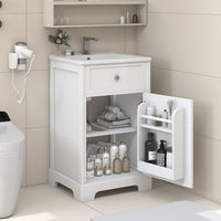 20\" Bathroom Vanity with Sink, Bathroom Cabinet with Soft Closing Door, Storage Rack and Adjustable Shelves EasyOptionXY LLC