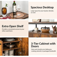 2-Door Buffet Cabinet with Shelves and Cable Management Holes EasyOptionXY LLC