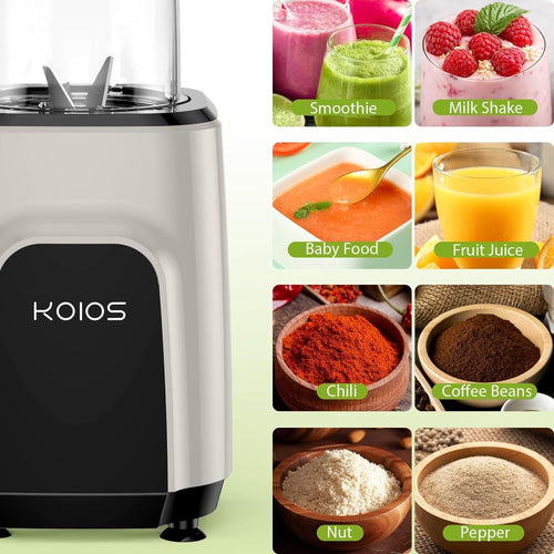 KOIOS 850W Countertop Blenders for Shakes and Smoothies;  Protein Drinks;  Nuts;  Spices;  Fruit Vegetables Drinks;  Coffee Grinder for Beans; 11-Piece Kitchen Blender Set EasyOptionXY LLC