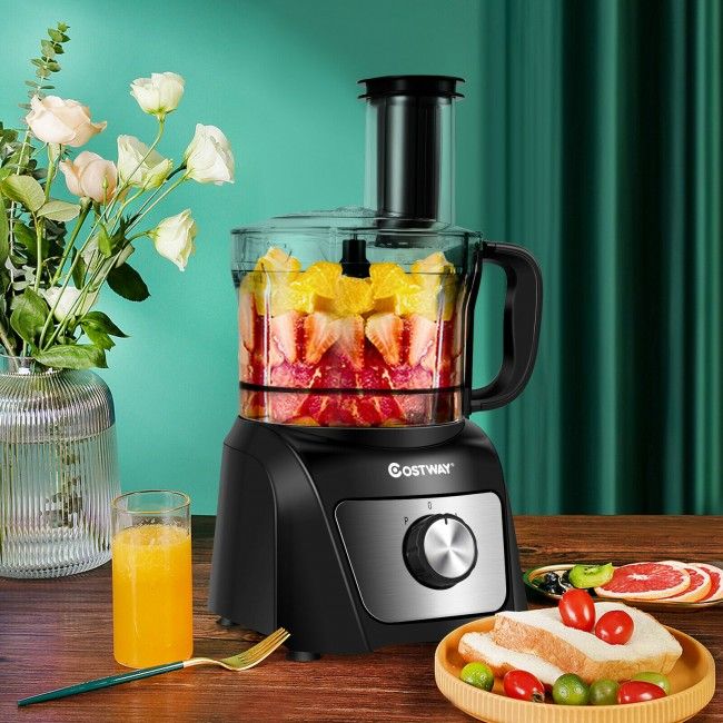 8 Cup Food Processor 500W Variable Speed Blender Chopper with 3 Blades EasyOptionXY LLC
