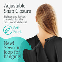 Barber Cape Professional Large Hair Cutting Cape with Snap Closure 66x57 inch Unisex Adults Black Haircut Gown Water Resistant EasyOptionXY LLC