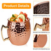 4Pcs Moscow Mule Mugs 18OZ Copper Plating Cocktail Cup Set With Straws Stainless Steel Lining Hammered Cups For Wine Beer Cocktail Cold Drinks EasyOptionXY LLC