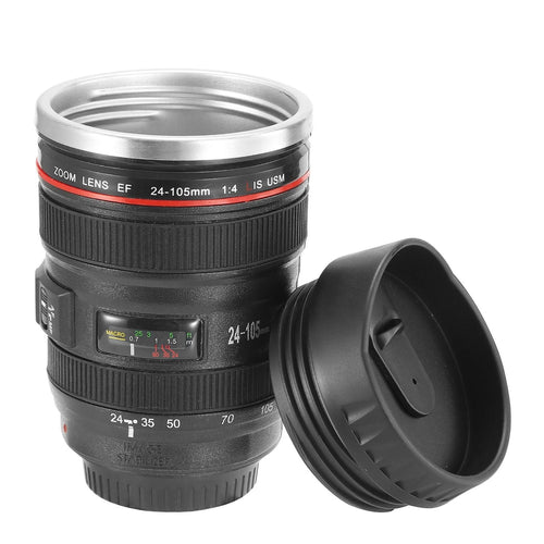 Camera Lens Coffee Mug Cup 13.6oz F ood-G rade Stainless Steel Travel Photography Insulated Mug for All Ages EasyOptionXY LLC