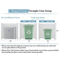 Air Conditioner Fence, Trash Can Vinyl Privacy Fence White Panel for Outside, Outdoor Pool Equipment Enclosure with Metal Stakes, (2-Pack) EasyOptionXY LLC