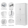 Tall and Wide Storage Cabinet with Doors for Bathroom/Office, Three Drawers EasyOptionXY LLC