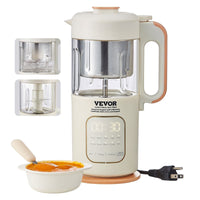 VEVOR Baby Food Maker, 500W Baby Food Processor with 300 ml Glass Bowl, SUS304 Stainless Steel 4-Blade Baby Food Puree Blender Steamer Grinder for Food, Fruit, Vegetable, Meat EasyOptionXY LLC