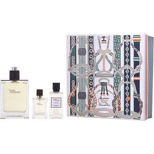 TERRE D'HERMES by Hermes EDT SPRAY 3.3 OZ & AFTERSHAVE BALM 1.35 OZ & EDT SPRAY 0.42 OZ MINI EasyOptionXY LLC