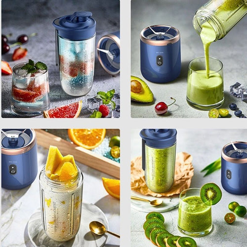 Small Electric Juicer 6 Blades Portable Juicer Cup Juicer Fruit Juice Cup Automatic Smoothie Blender Ice CrushCup EasyOptionXY LLC