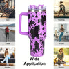 40oz 5D cowprint Insulated Tumbler With Handle And Straw Lid Portable Large Capacity water bottle, Heat preservation,304 Stainless Steel Cup For Outdoor Sports, Travel & Camping Birthday Gift EasyOptionXY LLC