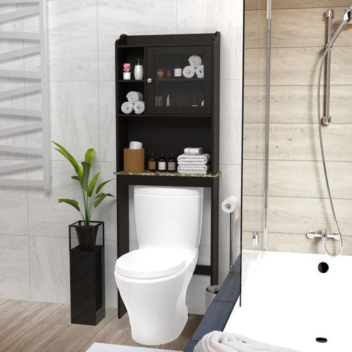 Modern Over The Toilet Space Saver Organization Wood Storage Cabinet for Home, Bathroom EasyOptionXY LLC