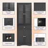 Tall Bathroom Storage Cabinet, Cabinet with Four Doors and Drawers, Adjustable Shelf, MDF Board EasyOptionXY LLC