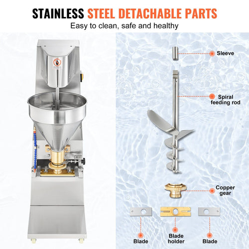 VEVOR Commercial Meatball Forming Machine, 280 PCs/min Automatic Meatball Maker, 1100W Electric Fish Beef Pork Shrimp Ball Making Tool, Stainless Steel Meatball Former with 18/20/22/26/30/32 mm Models EasyOptionXY LLC