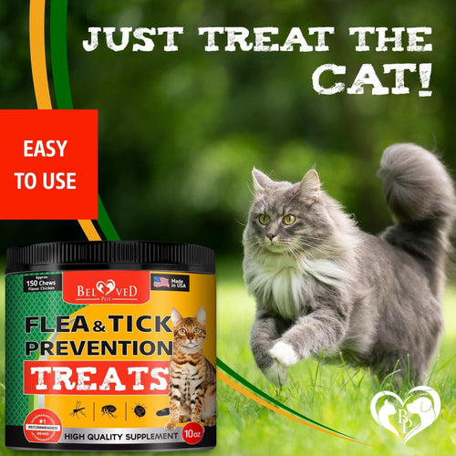 Flea and Tick Prevention Chewable Pills for Dogs and Cats Revolution Oral Flea Treatment for Pets Pest Control Natural Defense Chewables Small Tablets Chicken FLavor for Cats EasyOptionXY LLC