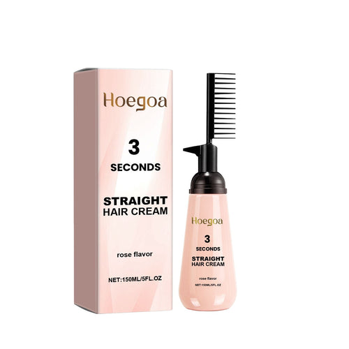 Hoegoa Rose Smoothing Smoothing Hair Straightener Smooth hair without tying, repair dry hair, split ends, Light Moisturizing hair EasyOptionXY LLC