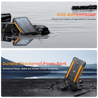 Power Bank Wireless Charger 20000mAh Fast Charging Power Bank for All Mobile Devices, Solar Portable Charger with Dual Flashlights, Carabiner EasyOptionXY LLC