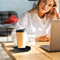 Desktop Electric Cup Warmer 8Hours Auto Off Overheating Protection Smart Timer Setting 2 Temperature Levels  Ceramic Heating Panel For Office Home EasyOptionXY LLC