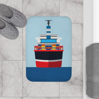 Cargo Ship In the Ocean Front Bath Mat EasyOptionXY LLC