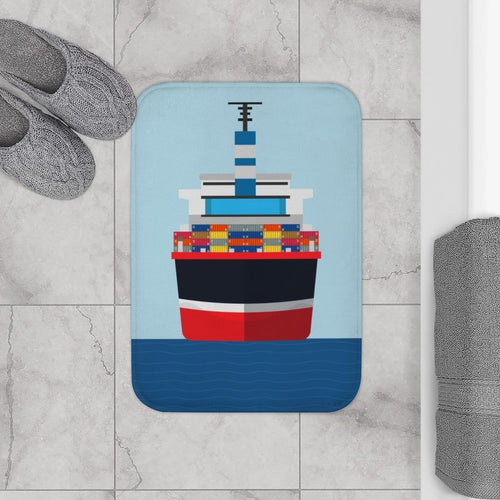 Cargo Ship In the Ocean Front Bath Mat EasyOptionXY LLC