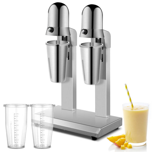 VEVOR Milkshake Maker, Double-Head Milkshake Machine, 560W Milkshake Mixer, Malt Maker with 800ml Cups (Stainless Steel/PC), 2-Speed Electric Milk Shake Machine, 36000RPM Drink Mixer, Stainless Steel EasyOptionXY LLC